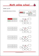 Addition up to 20 - Math Worksheets 1st Grade