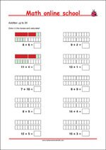 Addition up to 20 - Math Worksheets 1st Grade