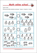 More or Less - Math Worksheets 1st Grade