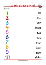 Matching Numbers - Math Worksheets 1st Grade