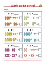 Simple Subtraction up to 20 - Math Worksheets 1st Grade