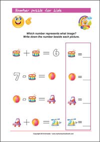 Number Puzzle - Change the picture with the correct number