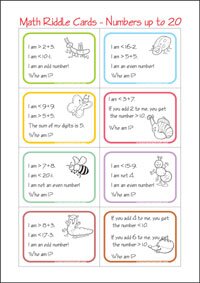Math Riddle Cards - Mystery number game