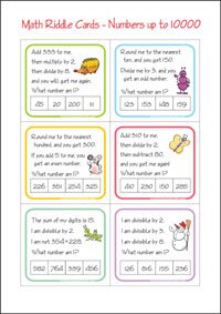 Math Riddle Cards - Mystery number game