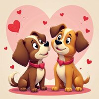 Valentine's Dogs - Free Online Jigsaw Puzzle Game for Kids