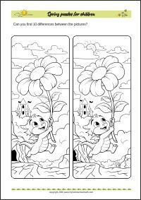 Free Printable Find the Differences Worksheet for Children (PDF)