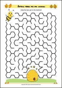 Free Autumn-themed Maze-Worksheet for Kids Free Printable Autumn-themed Maze Worksheet for Children (PDF)