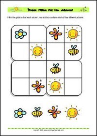 Free Printable Printable Picture-Sudoku Worksheet for kids