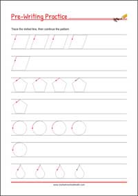 Shapes & Patterns Practice - Handwriting Practice Printable Worksheet for Kids